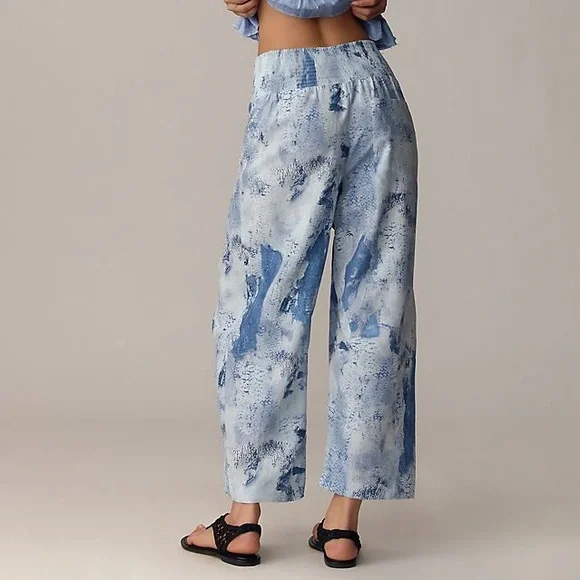 Anthropologie Pilcro Reese Smocked Pull-on Barrel Pants Printed Edition |XL| EUC - Picture 3 of 12